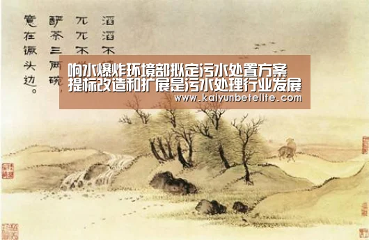 响水爆炸环境部拟定污水处置方案 提标改造和扩展是污水处理行业发展机遇“开运体育”(图2) 开运体育